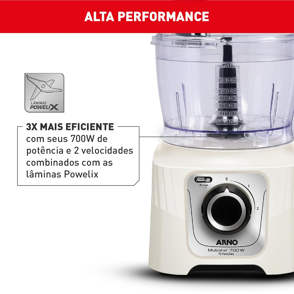 Multiprocessador de Alimentos Arno MP62 16 em 1 700W Marfim, , large image number 2